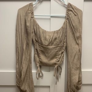 Beige cropped blouse